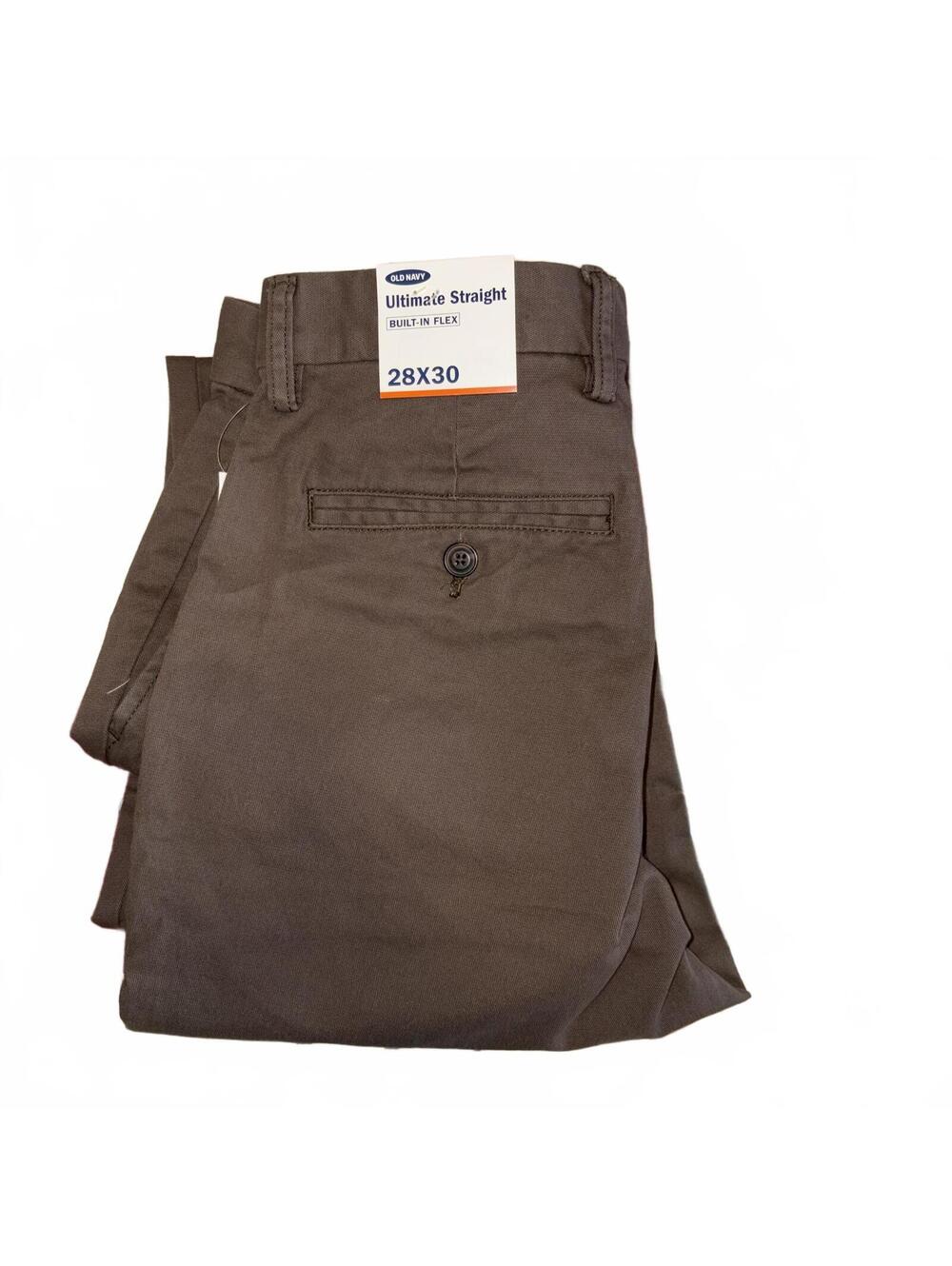 Old Navy NWT Ultimate Straight Men’s 28 x 30 Built-In Flex Brown Pants XS - Picture 1 of 9